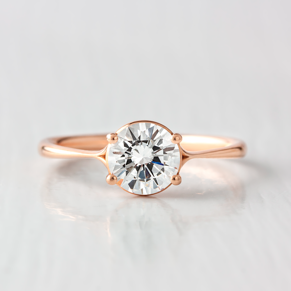Clementine Pinch Band Solitaire Ethical Engagement Ring