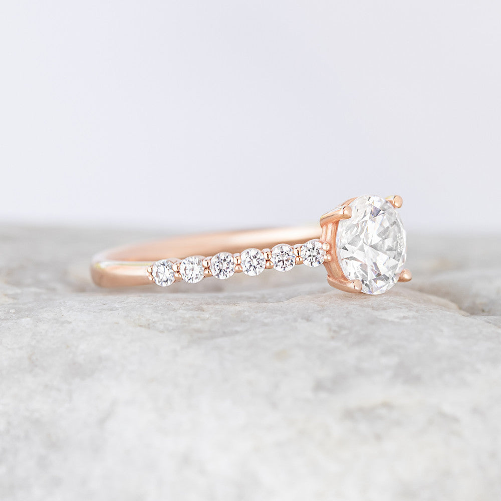 Avril Diamond Band Solitaire Rose Gold