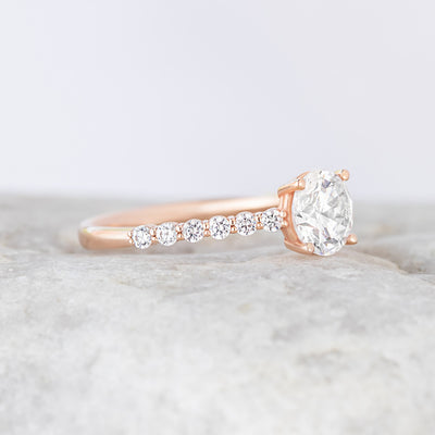 Avril Diamond Band Solitaire Rose Gold