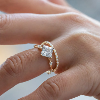 Catalina Princess Cut Offset Engagement Ring