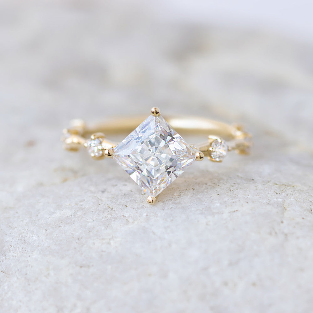 princess cut dress rings Princess-Cut Diamond Halo Engagement Ring | R1060W