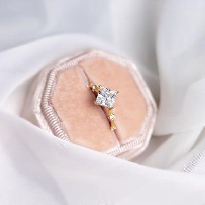 Catalina Princess Cut Offset Engagement Ring