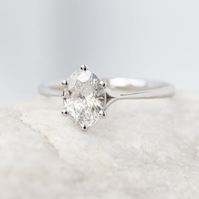 Six Prong Clementine Oval Cut Engagement Ring