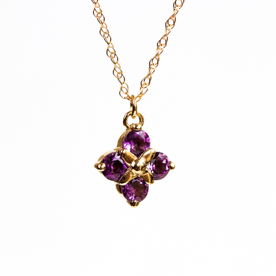 Poppy Necklace Yellow Gold and Amethyst