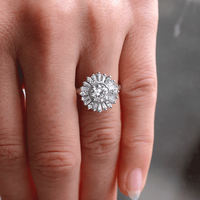 Jenny Ethical Diamond Baguette Halo Ring