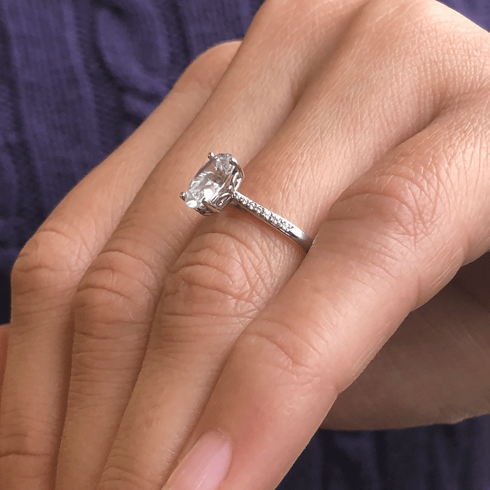 Lila Fleur-de-lis engagement ring