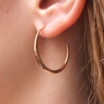 Olive Oval Hoop Earrings