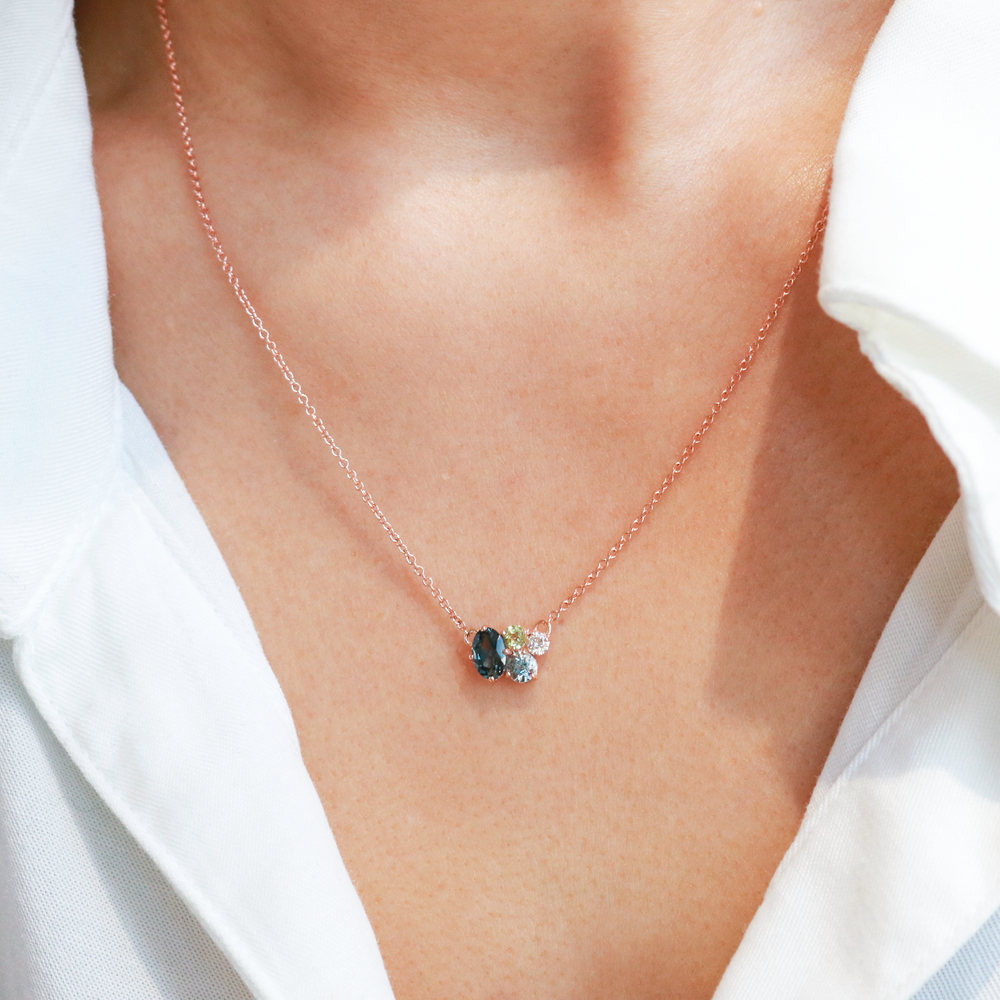 Portia Gemstone Cluster Necklace