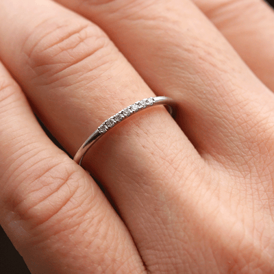Delicate gold, and diamond or gemstone stacking ring