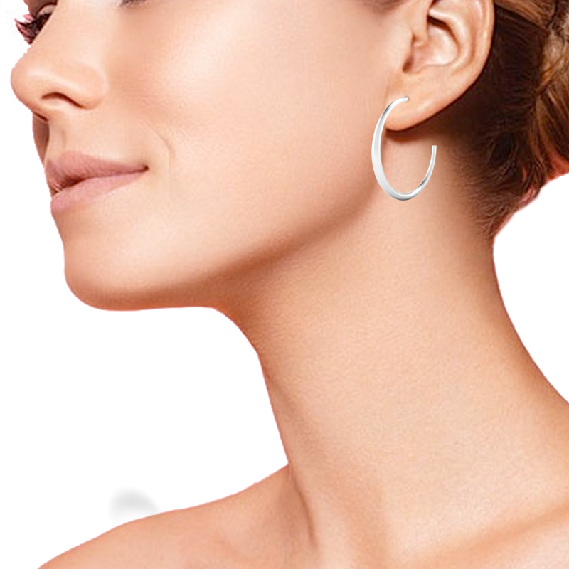 Olive Oval Hoop Earrings