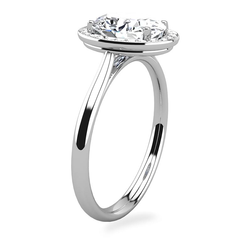 Tess Oval Cut Micro Halo Ring