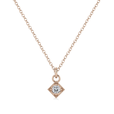 Tiny Square Diamond Necklace