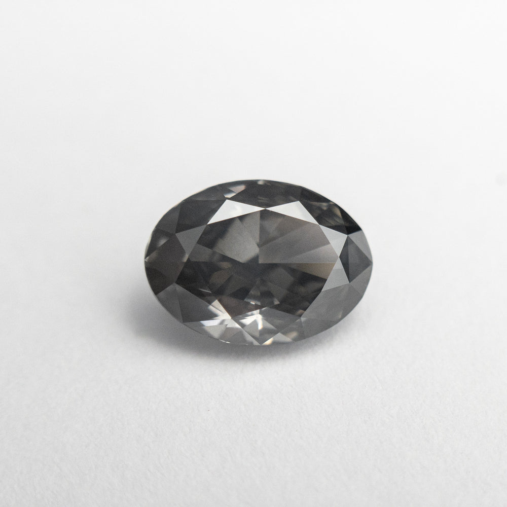 1.55ct 8.56x6.22x3.78mm GIA I1 Fancy Dark Grey Oval Brilliant 19266-01