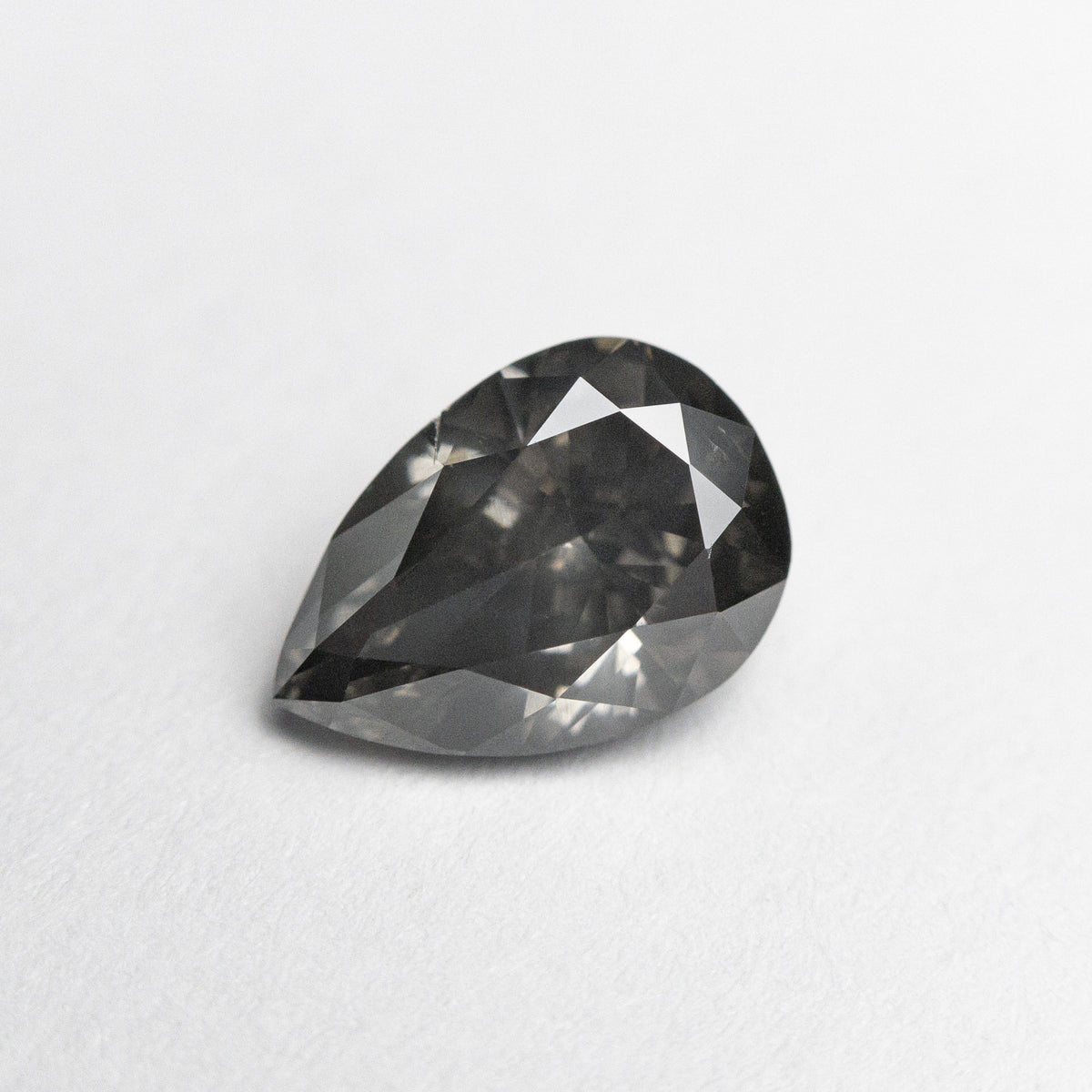 1.01ct 7.83x5.42x3.38mm Fancy Dark Grey Pear Brilliant 19913-01