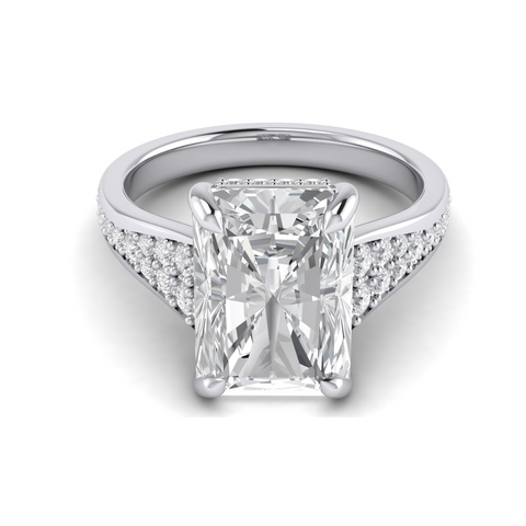 Custom Emmaline Pave Diamond and Amethyst Ring