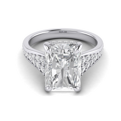 Custom Emmaline Pave Diamond and Amethyst Ring