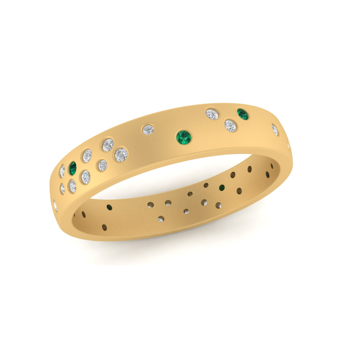 Custom Emerald and Diamond Constellation Band