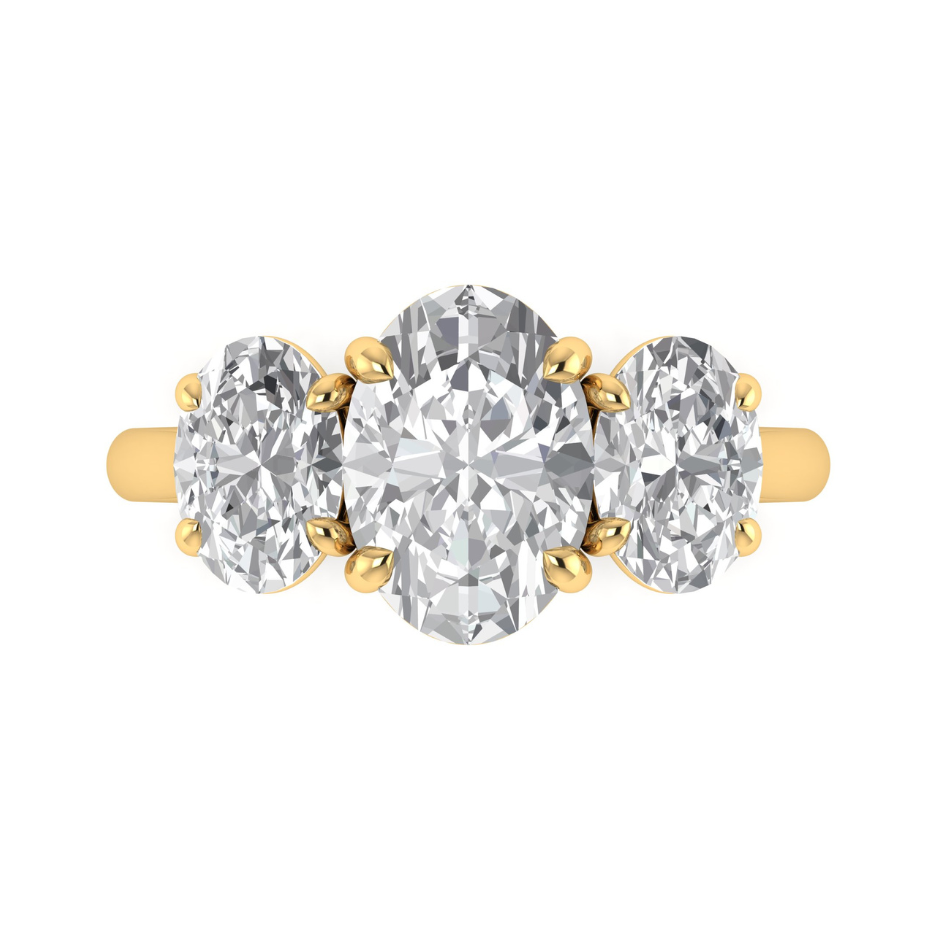 Custom Large Oval Side Stone Ring