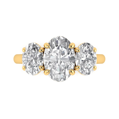 Custom Large Oval Side Stone Ring