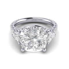 Custom Triangular Side Stones & Pave