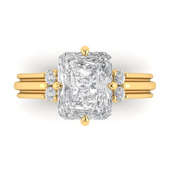 Custom Grooved Band with Compass Prongs