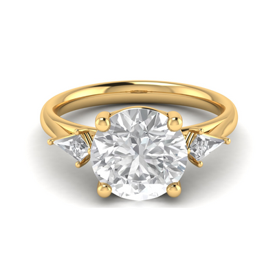 Custom Kite Side Stone Ring