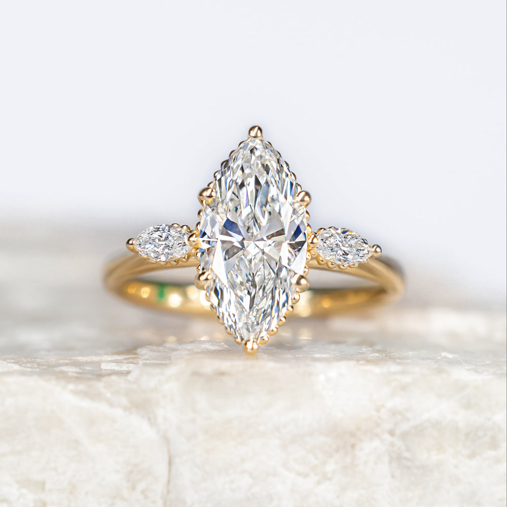 Madison ~ Marquise Three Stone Ring