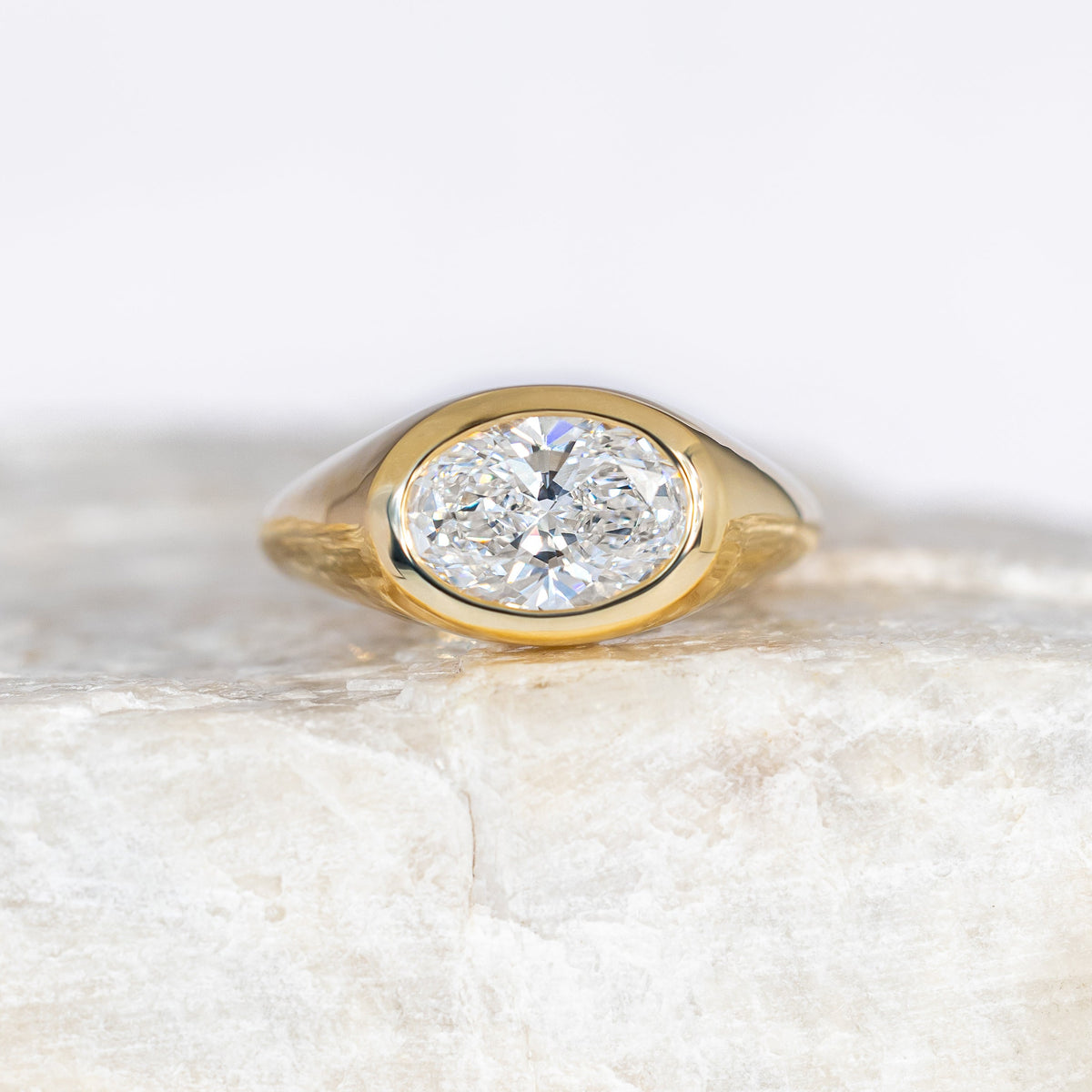 Luna ~ East-West Bezel Ring