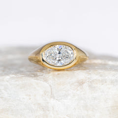 Luna ~ East-West Bezel Ring
