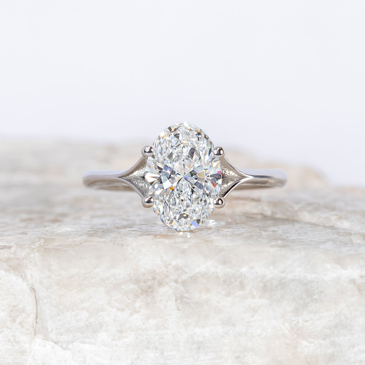 Proposal Ready ~ Clementine Hidden Halo 1.56ct Lab Grown Oval Cut Engagement Ring