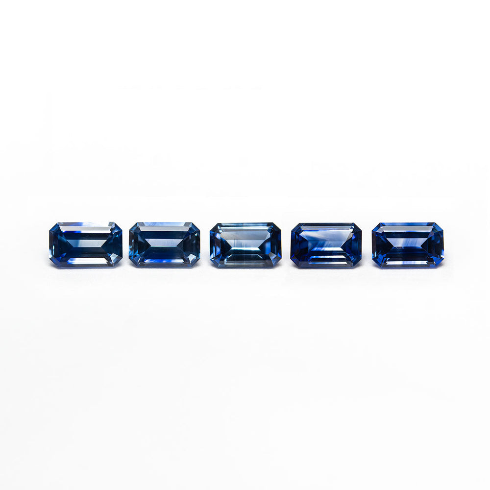 2.25cttw 5pc 5.5x3.5mm Cut Corner Rectangle Step Cut Sapphires 27722-01