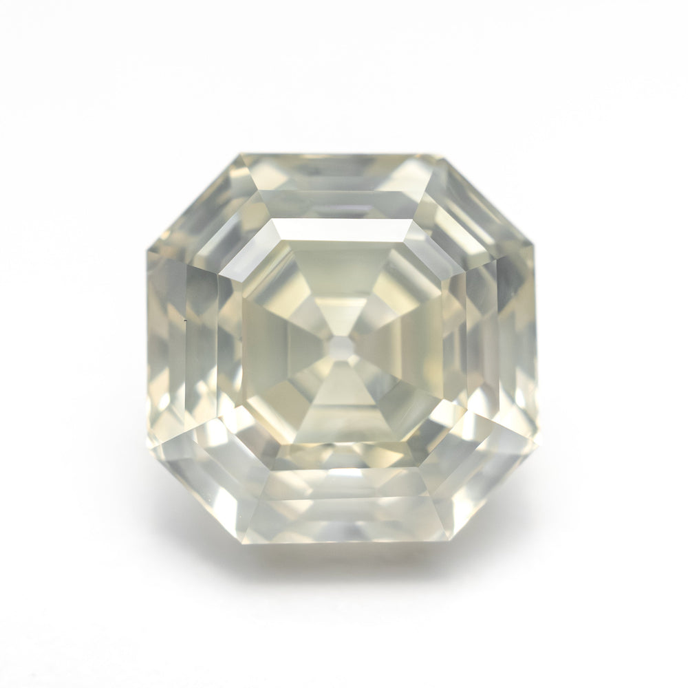 5.51ct 9.76x9.75x6.75mm GIA I1 Fancy Greyish Greenish Yellow Cut Corner Square Step Cut 28026-01