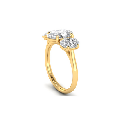 Custom Large Oval Side Stone Ring