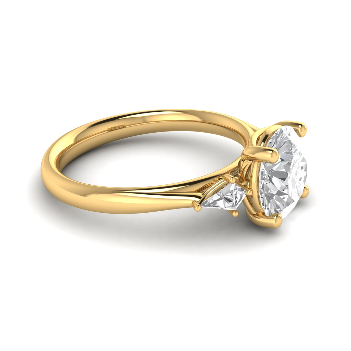 Custom Kite Side Stone Ring