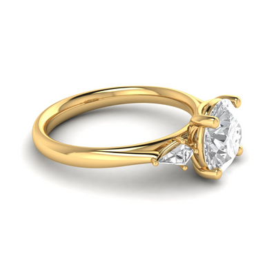 Custom Kite Side Stone Ring
