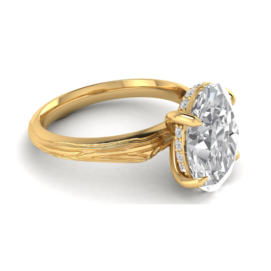 Custom Branch Hidden Halo Ring