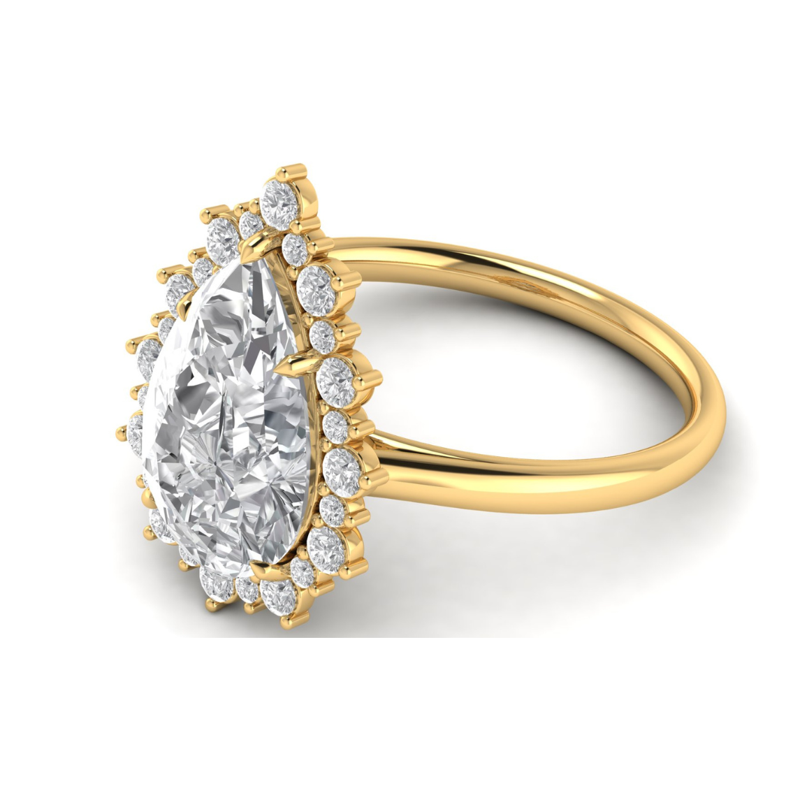 Custom Pear Cut Halo