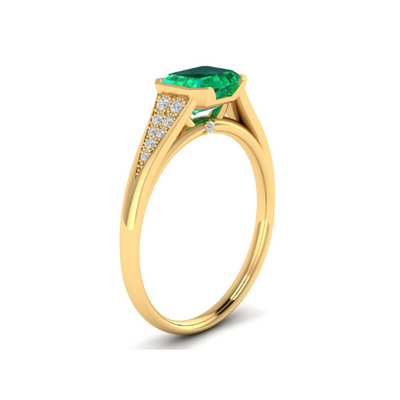 Custom Emerald East West Emmaline with a Semi Bezel