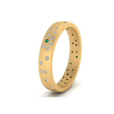 Custom Emerald and Diamond Constellation Band