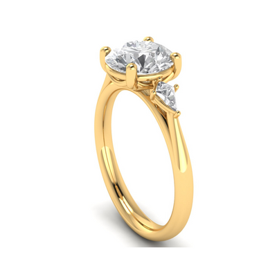 Custom Kite Side Stone Ring