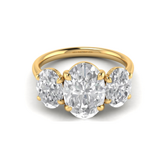 Custom Large Oval Side Stone Ring