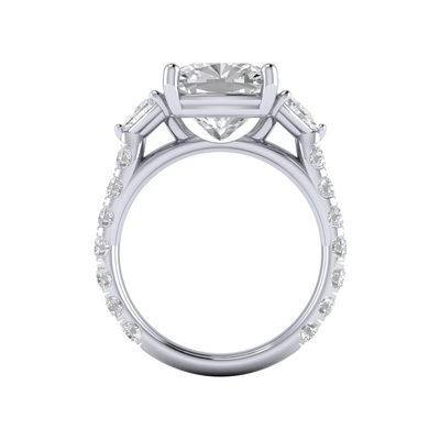 Custom Triangular Side Stones & Pave