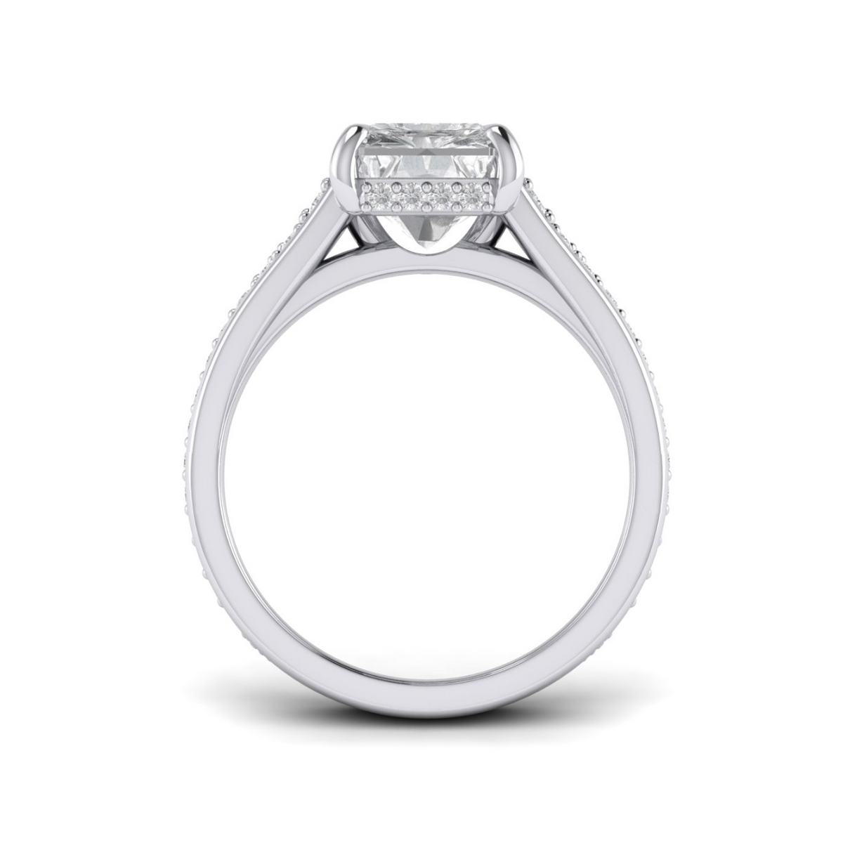 Custom Emmaline Pave Diamond and Amethyst Ring