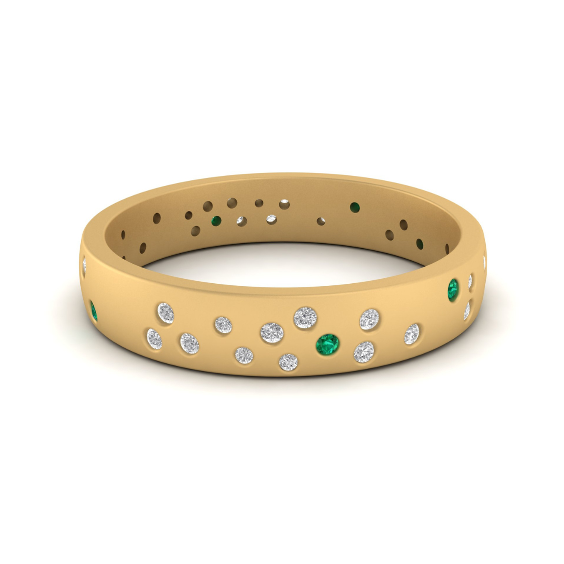 Custom Emerald and Diamond Constellation Band