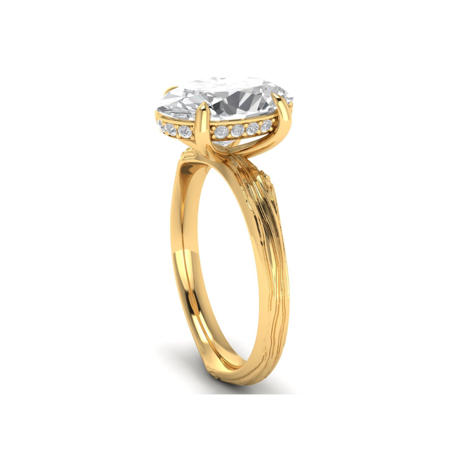 Custom Branch Hidden Halo Ring