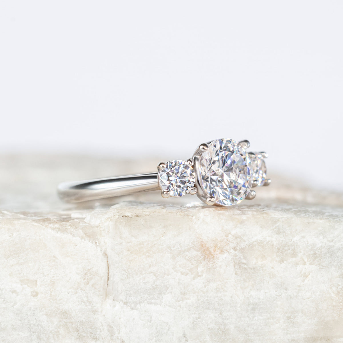 Abigail ~ Round Brilliant Three Stone Ring