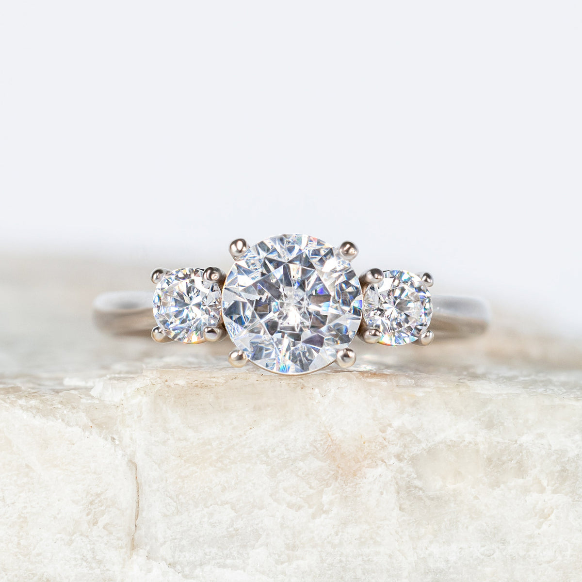 Abigail ~ Round Brilliant Three Stone Ring
