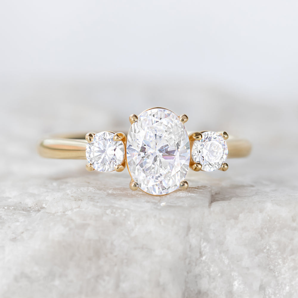 Abigail ~ Oval Three-Stone Ring