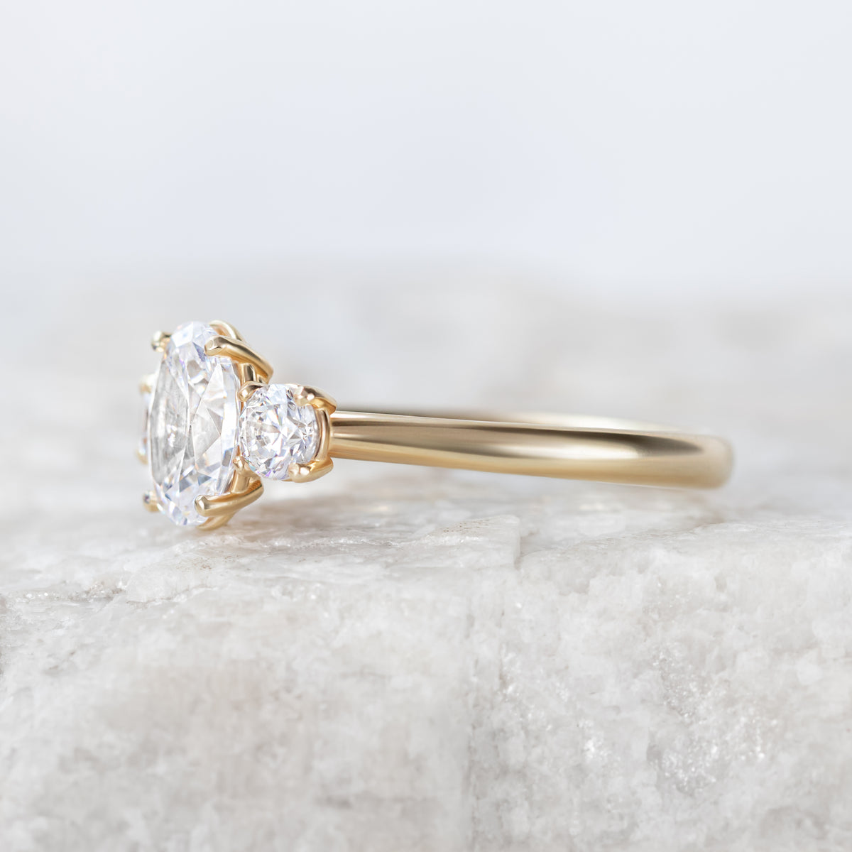 Abigail ~ Oval Three-Stone Ring
