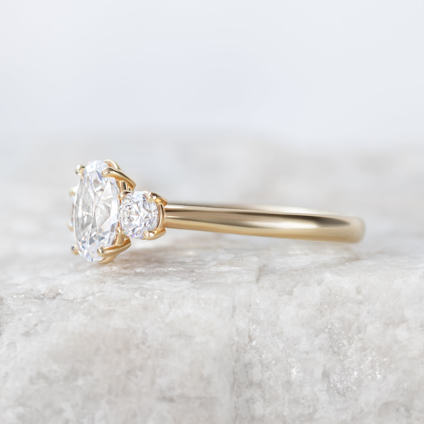 Abigail ~ Oval 3-Stone Ring